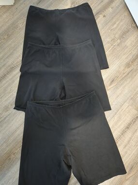 Womens Black Stretch Bike Shorts Trio